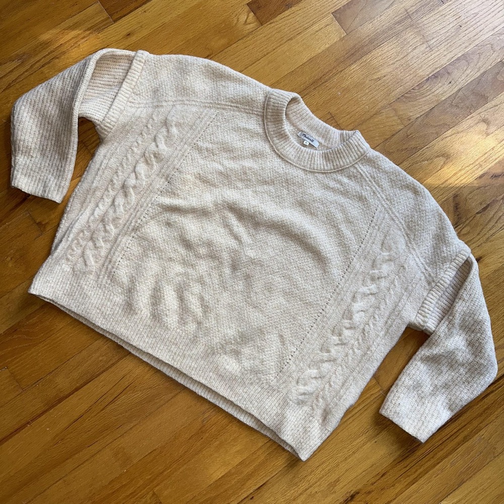 Madewell Cream Off-the-Shoulder Sweater